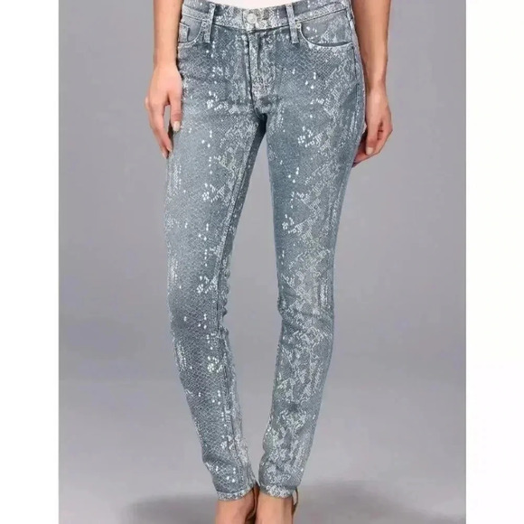 🔥HP🔥 Hudson Women’s Mid Rise Nico Super Skinny Snake Jeans Size 24 - Picture 1 of 12